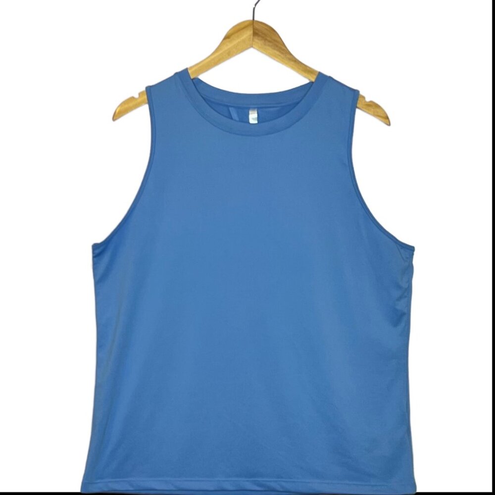 Fabletics Dry-Flex Open Back Tank Blue Sz XL